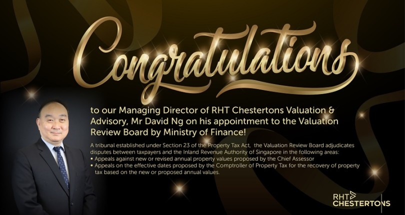 Congratulations to our Managing Director of RHT Valuation & Advisory, Mr David Ng on his appointment to the Valuation Review Board by Ministry of Finance!